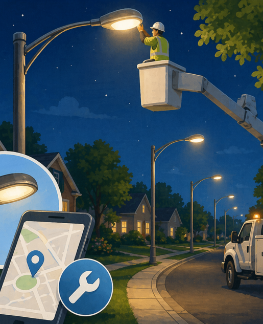 Streetlight service in Kipling Oaks community